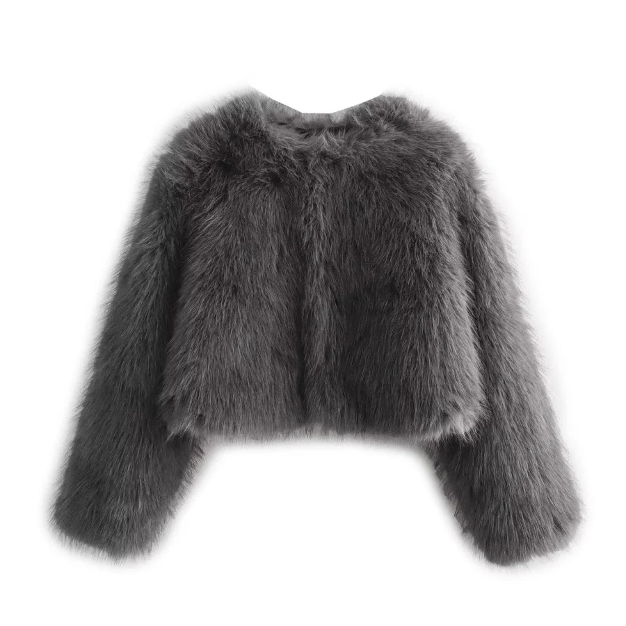 Women’s Faux Fur Slim Jacket
