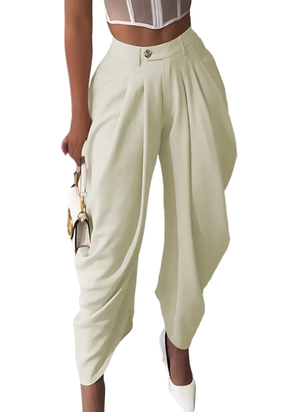 2026 Fall Autumn OL Work Fashion Active Casual Street Solid Color Trouser Women High Waist Jogger Loose Long Harlen Pants